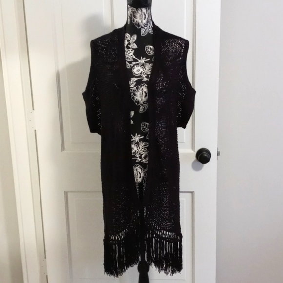 🖤Rock & Republic🖤 - Fringe Kimono Duster Cardigan - Picture 1 of 14